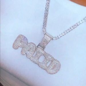 Diamond tennis necklace
